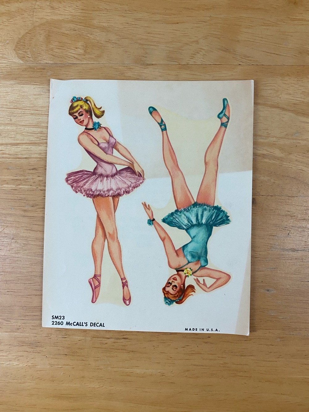 Vintage 1957 McCall’s Ballerinas Decal 2260/SM23